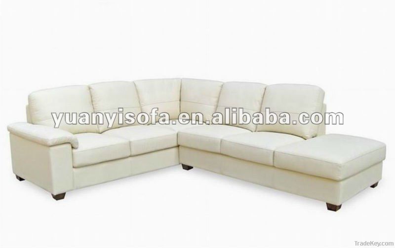 White modern leather sectional sofa