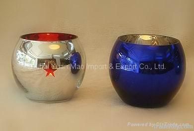 Bowl Shape Candle Holder with Mirror or Color Coating