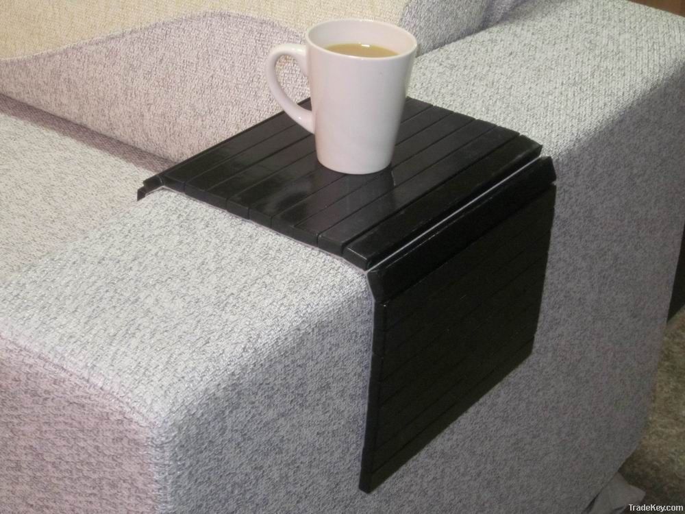 solid wood folding high grade coffee coaster/armrest tray
