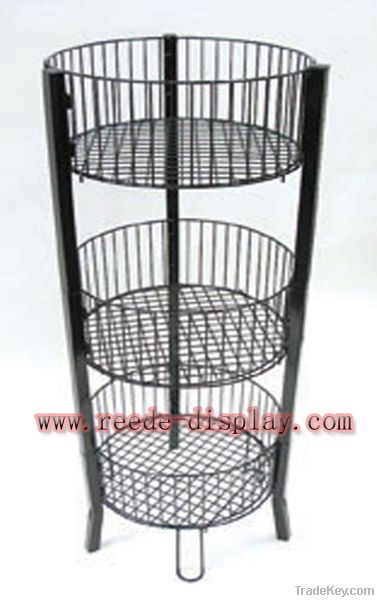 3 Tier Round Metal Dump Bin with Strengthened Legs