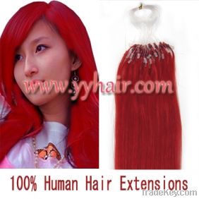 100S 16 inch remy loop hair 0.4g/s Human Hair Extensions #red