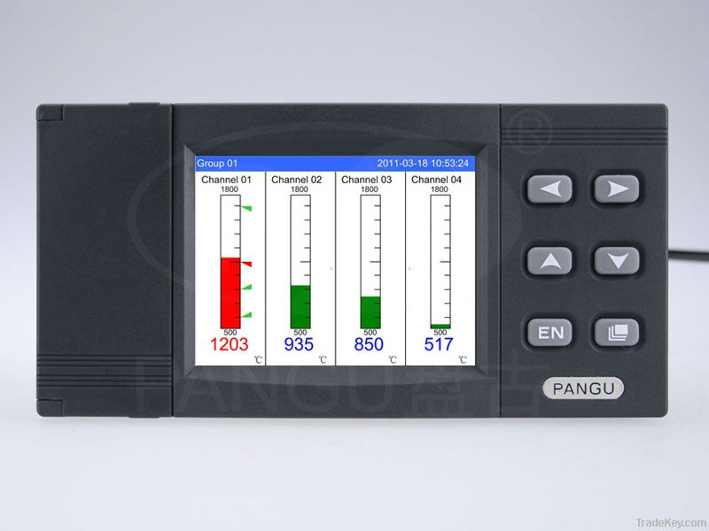 pangu brand, 2channel color paperless recorder with rs232 and usb dis