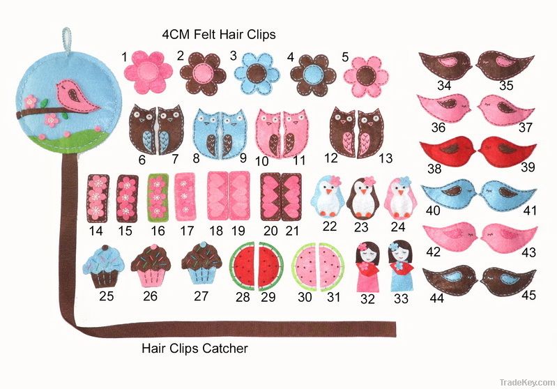 Girls felt hair clips hair accessories
