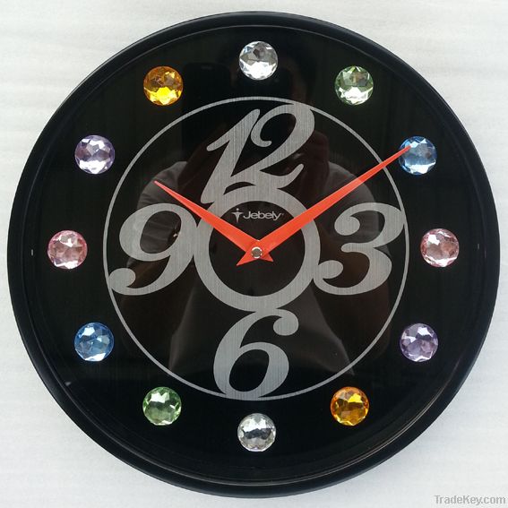 new offer modern wall clock with luxury diamond deco