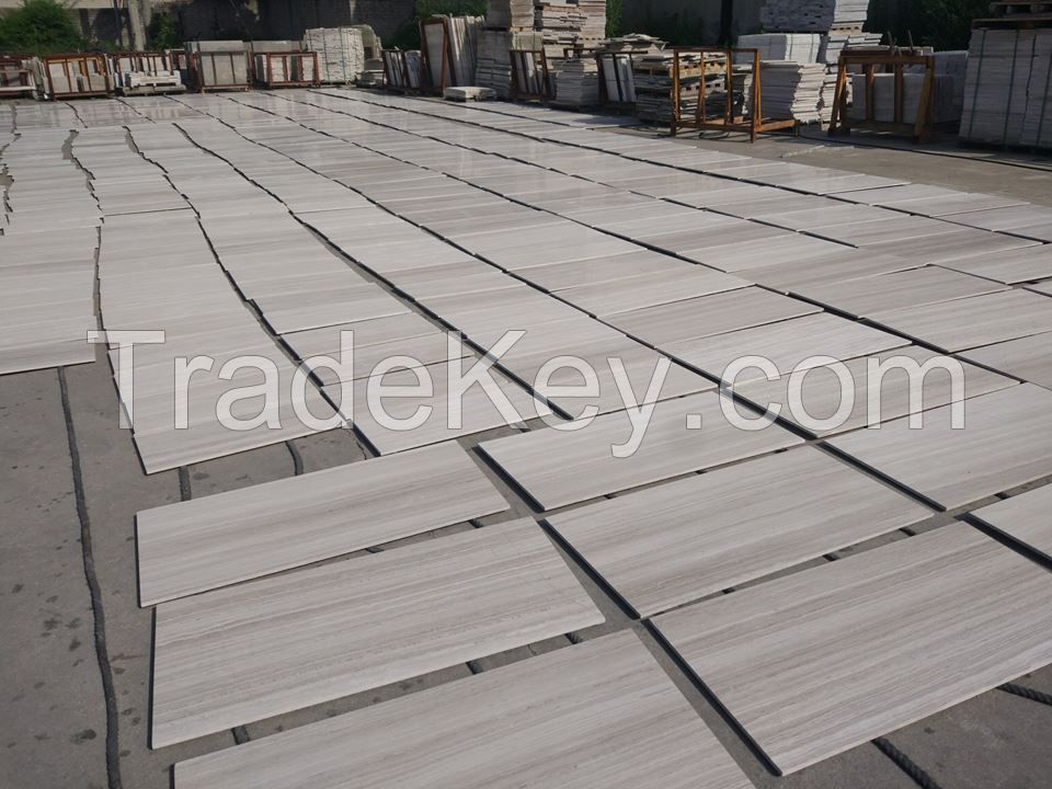 China White Wooden Marble Slabs Marble Tile For Project