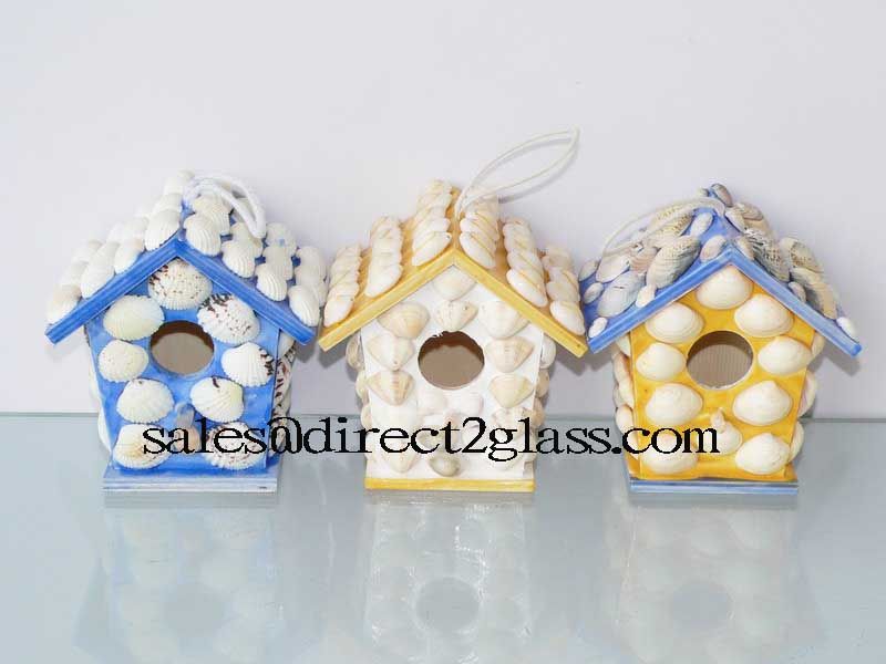 Wooden House with Shell for Decoration Gift