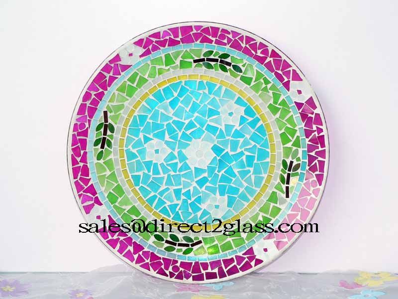 Mosaic Glass Plate for Home Decoration