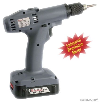 Industrial Cordless Screwdriver with Brushless Motor and 18V Li-ion Ba