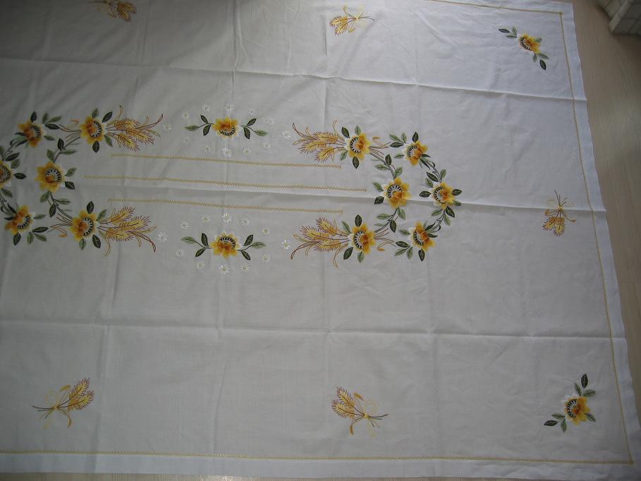 tablecloth with hand emb'y