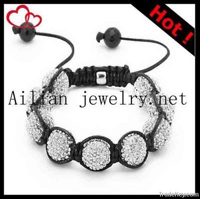 2012 latest Fashion shamballa bracelet with rhinestone