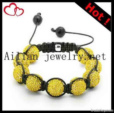 2012 latest Fashion shamballa bracelet with rhinestone