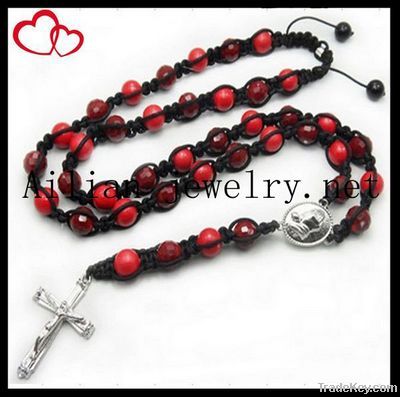 disco ball beads rosary, shamballa beads rosary with pendant