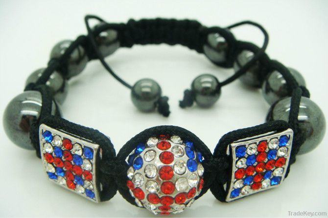 2012 new design shamballa cross charm bracelet for Olympic Games