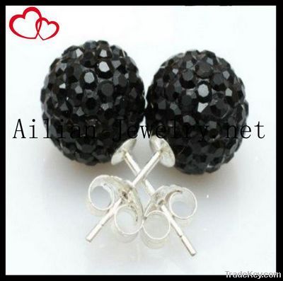 2012 fashion shamballa beads earring, disco ball earring