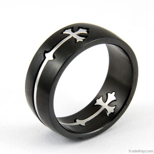 Stainless Steel Cross Ring