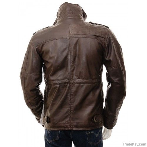 Mens Brown Leather Jacket Cagliari