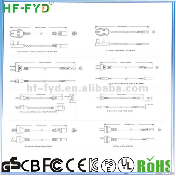 9V3A 12V2A/2.5A 15V2A/2.5A 24V1.5A 48V0.6A Adapter UL TUV SAA PSE