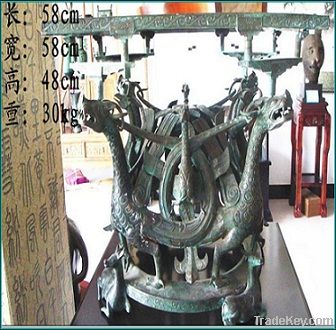 bronze antique imitation: Dragon and Phoenix Square Platform