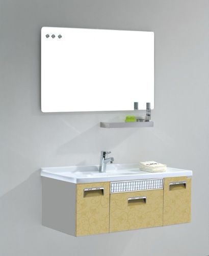 Bathroom Cabinets Composed of Ceramic Basin and Mirror