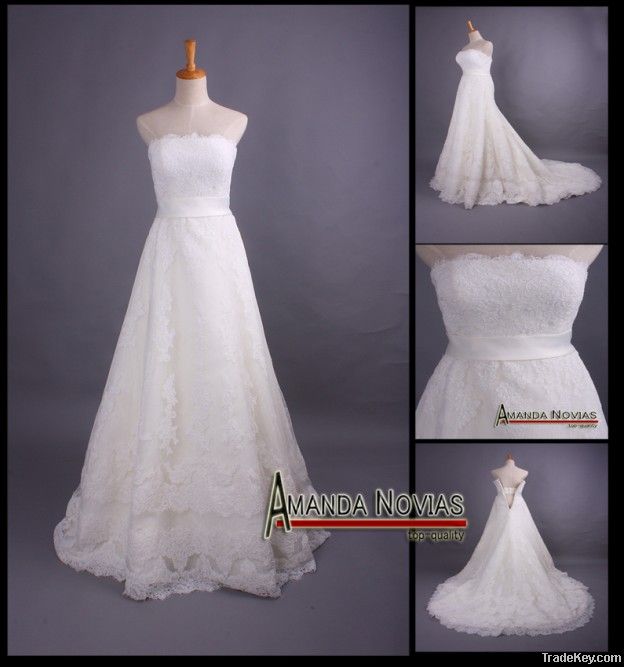 2013 famous brand lace A-Line wedding dress