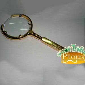 Metal Magnifier with "MADE IN RUSSIA" Sculpture/Golden Plated