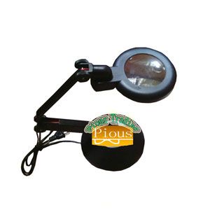 Foldable Table Lamp with magnifying glass circular base