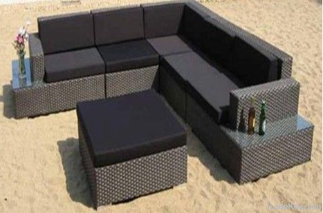 Rattan and wicker furniture dining sofa sets
