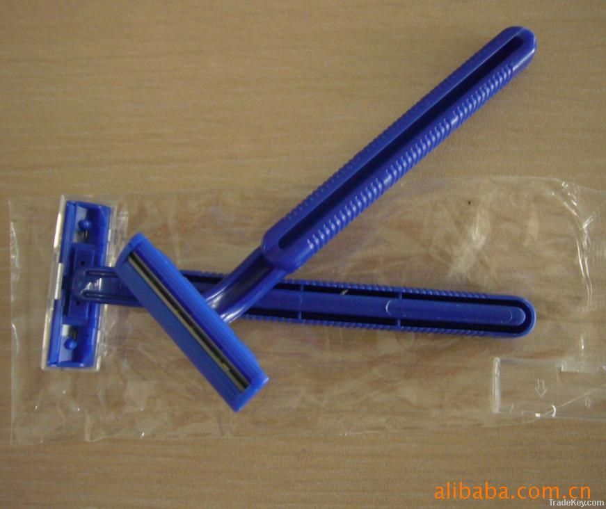 Double blade disposable shaving stick