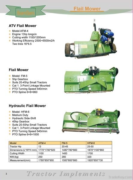 4 stroke ATV flail mower, lawn mower, farm tool, garden grass cutter