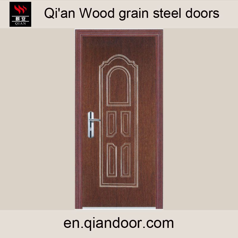 Wood grain steel fire door