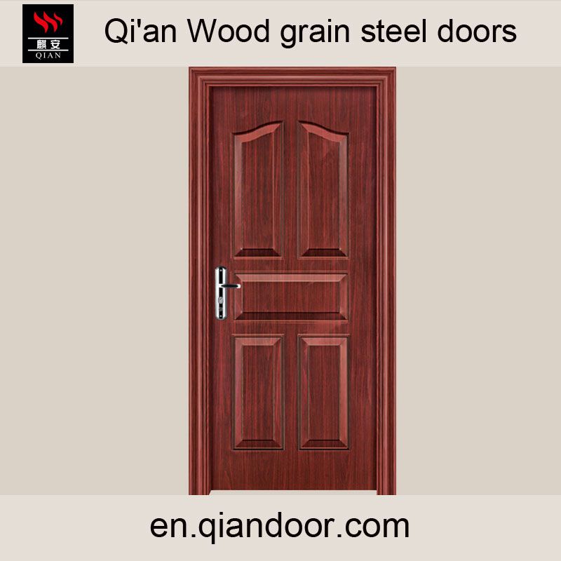 Wood grain steel fire door