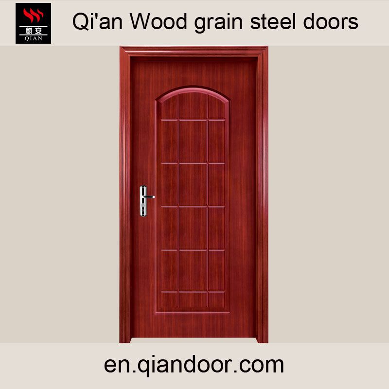 Wood grain steel fire door