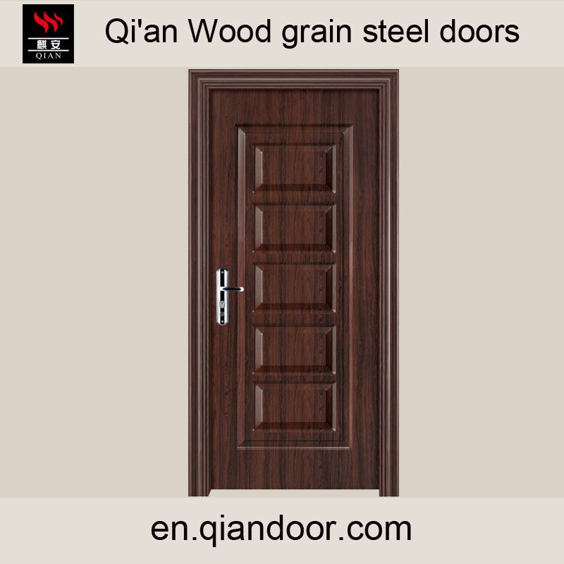 Wood grain steel fire door