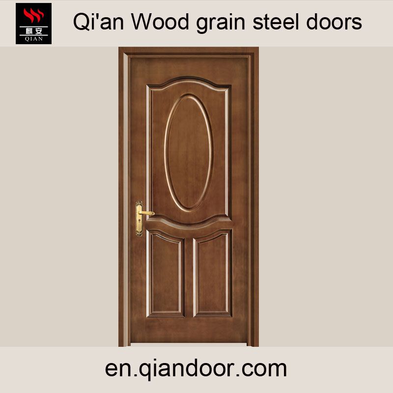 Wood grain steel fire door