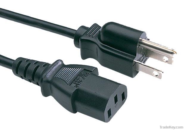 American power supply cord, NEMA 5-15P to IEC C13