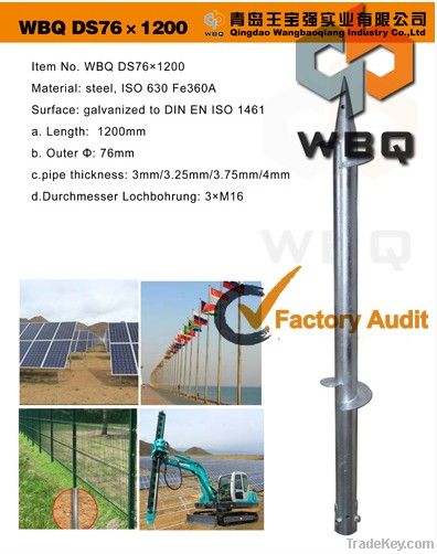 Ground Anchor for Solar Power System DS 76*1200