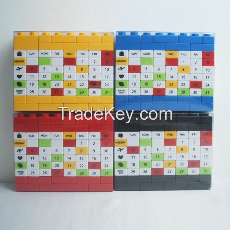 Changeable Diy Perpetual Calendar,diy Educational Building Block,plastic Puzzle Diy Calendar