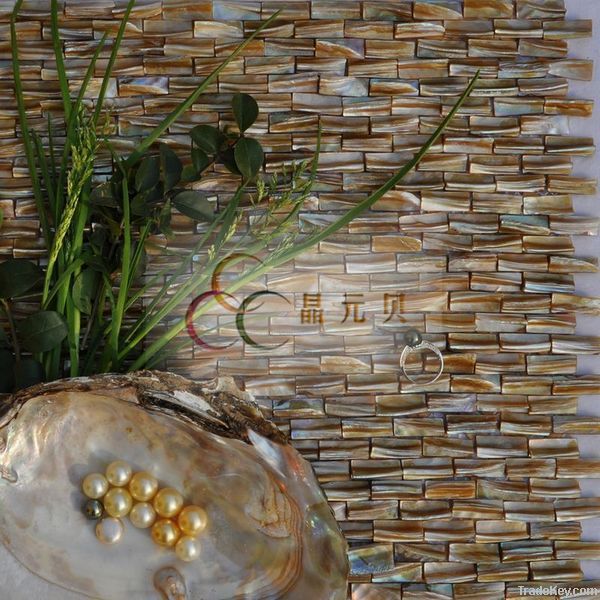 golden shell mosaic tile