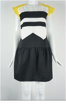 Skater Dress | Color Blocked in White and Black