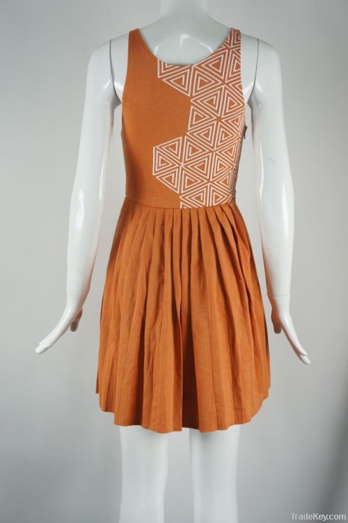 Skater dress (Round Neckline | Sleeveless Styling With Print)