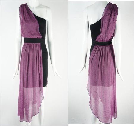 Midi Dress | One Shoulder Drape | Embellished Waist Trim