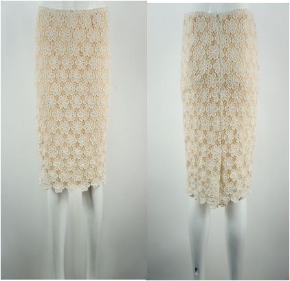 Pencil Skirt | Floral Motif Lace