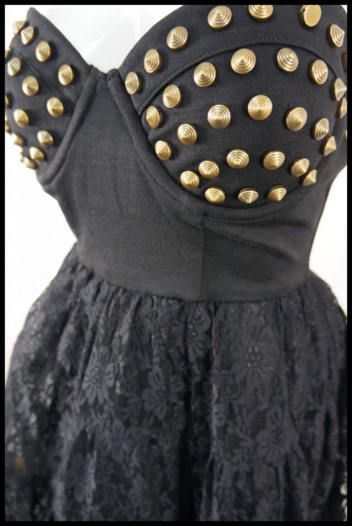 Black Prom Dress | Studded | Open Back