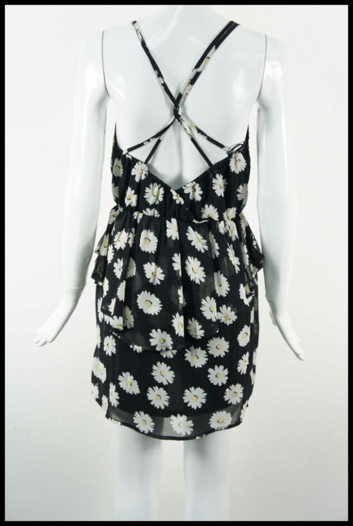 Peplum Dress | Black Floral Print