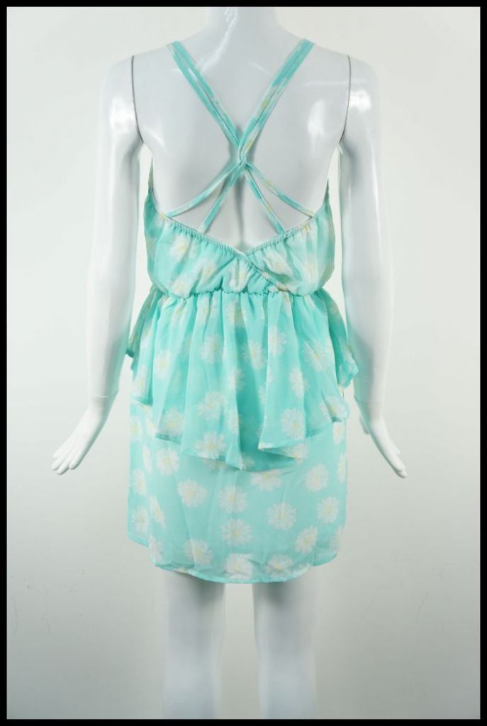 Peplum Dress | Green Floral Print