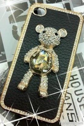 Cute Bear Crystal Stone Case TOP QUALITY LUXURY case for iPhone 4s, fo