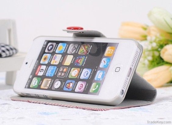 For iPhone 5 flip case leather mobile phone case