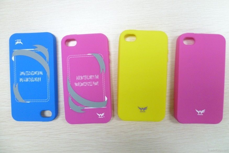 Brief design silicone mobilephone case for iphone4/4s