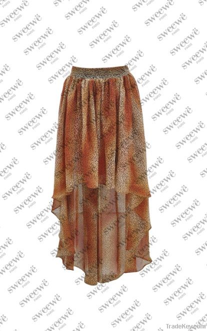 SWEEWE PRINTED ASYMETRICAL SKIRT