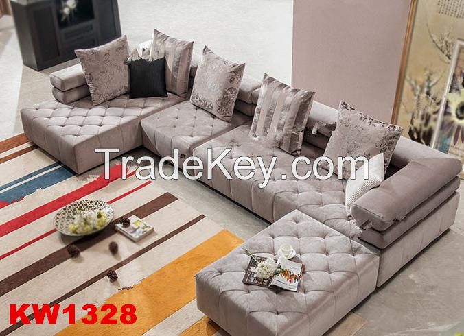 KW1328- Cloth art sofa / family sofa, leisure sofa modern L/corner sofa/office sofa